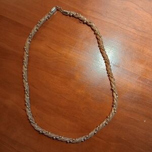 Vintage Avon Mesh Bead 18" Goldtone Necklace